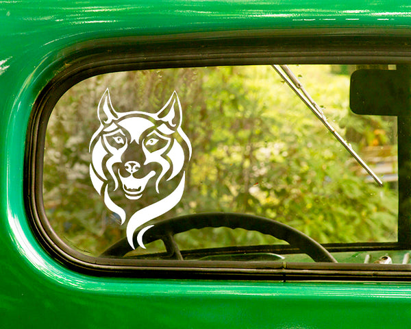 2 Tribal Wolf Dog Decal Stickers - The Sticker And Decal Mafia