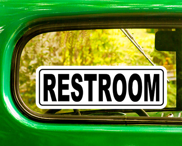 RESTROOM SIGN DECAL 2 Stickers Bogo