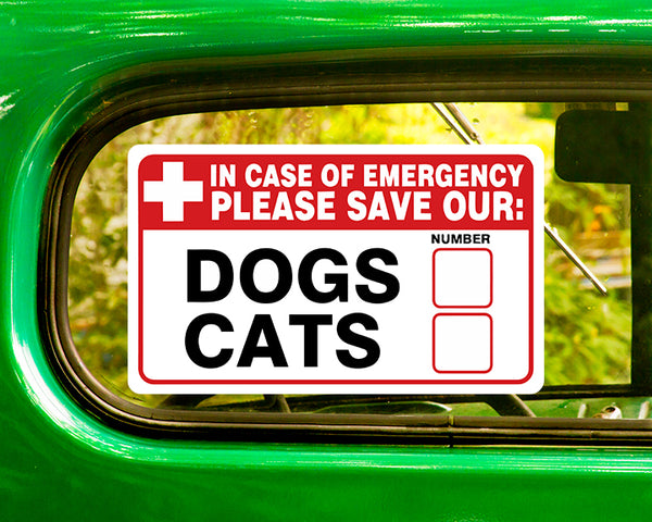 PLEASE SAVE OUR DOGS AND CATS DECALs 2 Stickers Bogo