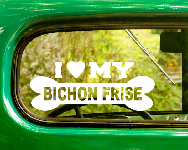 2 I LOVE MY BICHON FRISE Dog Breed Decal Stickers - The Sticker And Decal Mafia