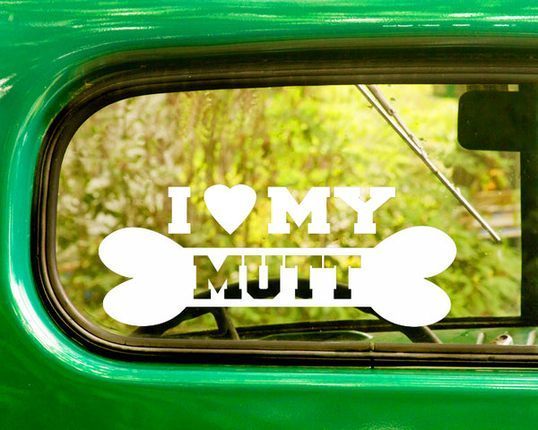 2 I LOVE MY MUTT Dog Breed Decal Stickers - The Sticker And Decal Mafia