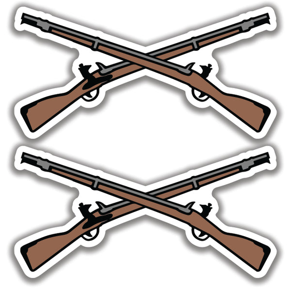 CROSSED RIFLE INFANTRY BADGE U.S. Army DECALs Sticker Bogo