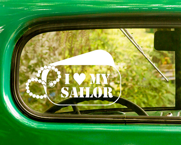 2 I love My Sailor U.S. Navy Decal Sticker - The Sticker And Decal Mafia