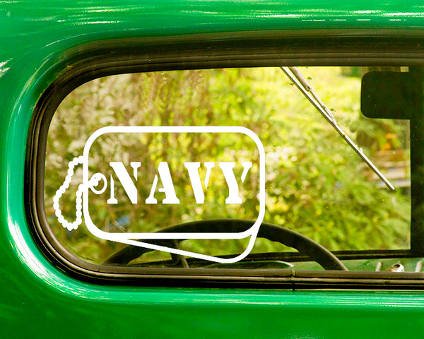 2 U.S. Navy Dog Tag Decal Sticker - The Sticker And Decal Mafia