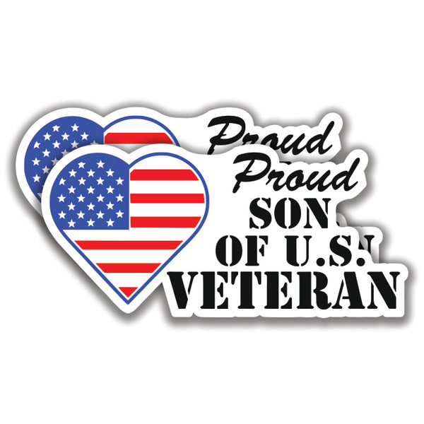 PROUD SON OF A U.S. VETERAN DECALs 2 Stickers Bogo