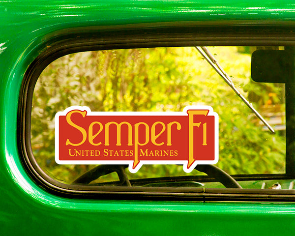 2 U.S. Marines Semper Fidelis Decals Stickers Bogo - The Sticker And Decal Mafia