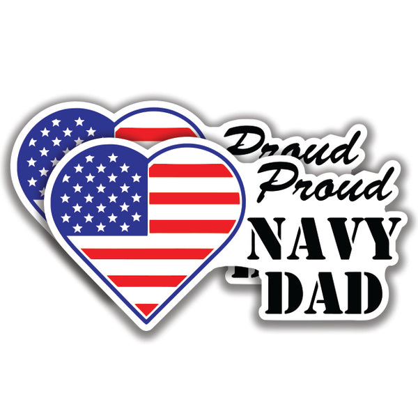 Proud U.S. Navy Dad 2 Decals Stickers Bogo