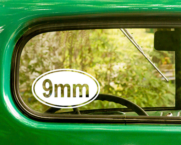 2 9mm Bullet Caliber Decal Oval Sticker - The Sticker And Decal Mafia