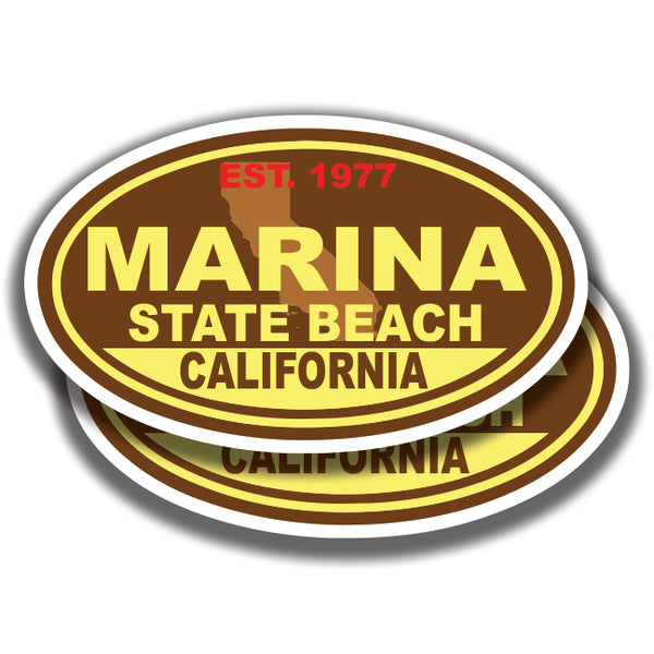 MARINA STATE BEACH DECALs California 2 Stickers Bogo
