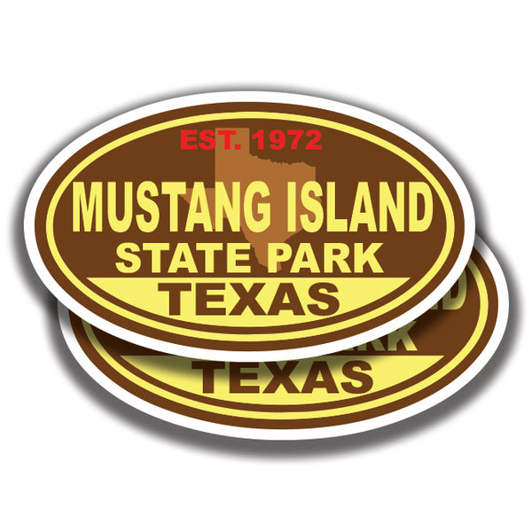 MUSTANG ISLAND STATE PARK DECALs Texas 2 Stickers Bogo
