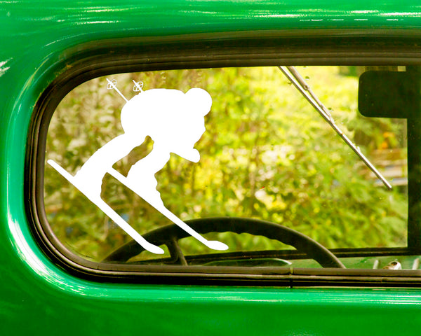 2 SKIING DOWNHILL Decal Stickers - The Sticker And Decal Mafia