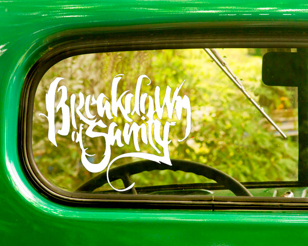 2 BREAKING OF SANITY Band Decal Stickers - The Sticker And Decal Mafia