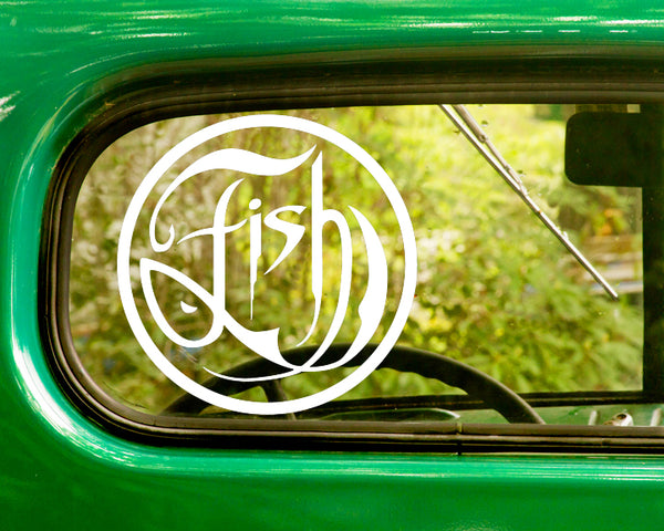 2 FISH Band Decal Sticker - The Sticker And Decal Mafia