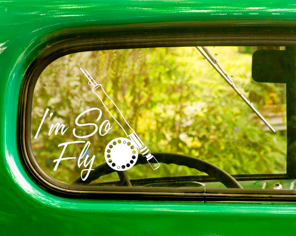 2 I'm So Fly Fishing Decal Stickers - The Sticker And Decal Mafia