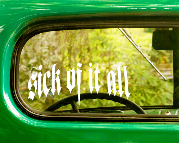 2 SICK OF IT ALL Band Decal Stickers - The Sticker And Decal Mafia
