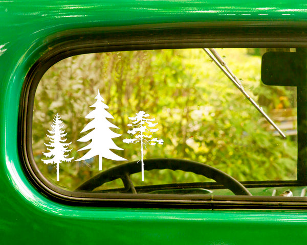 2 Tree Silhouette Forest Nature Decal Stickers - The Sticker And Decal Mafia