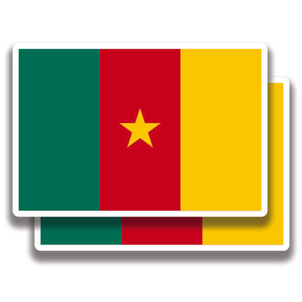 CAMEROON FLAG DECAL 2 Stickers Bogo For Car Bumper Truck