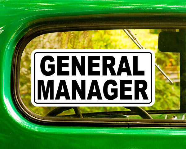 GENERAL MANAGER DECAL 2 Stickers Bogo