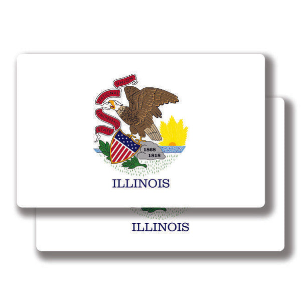 Illinois Flag Stickers 2 Decals Bogo For Car Bumper Truck Window