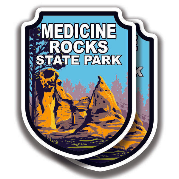 MEDICINE ROCKS STATE PARK DECAL 2 Stickers Montana Bogo For Car Truck Window