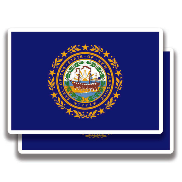 NEW HAMPSHIRE FLAG DECAL 2 Stickers Bogo For Car Bumper