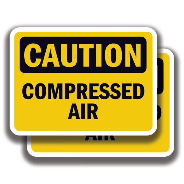 CAUTION COMPRESSED AIR DECAL Stickers Sign Bogo For Truck Window Office