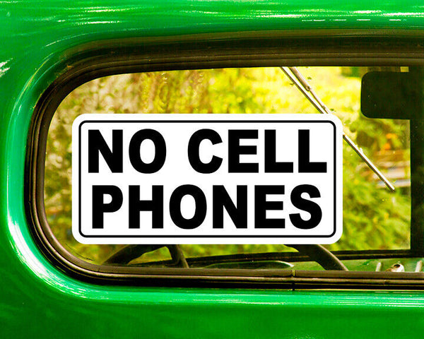 NO CELL PHONES SIGN DECAL 2 Stickers Bogo