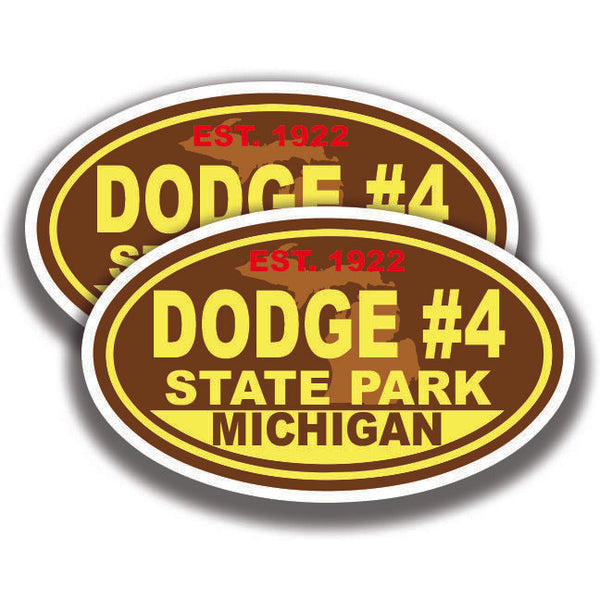 DODGE #4 STATE PARK DECAL Michigan 2 Stickers Bogo Car Window