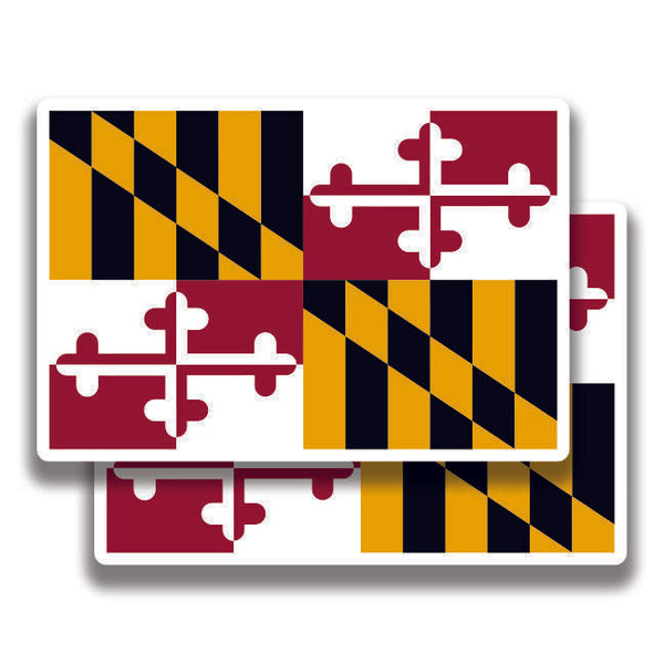 Maryland Flag Stickers 2 Decals Bogo For Car Bumper Truck