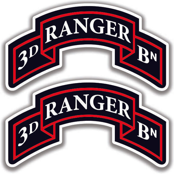 3rd THIRD RANGER BATTALION TAB DECAL 2 Stickers U.S. Army Bogo
