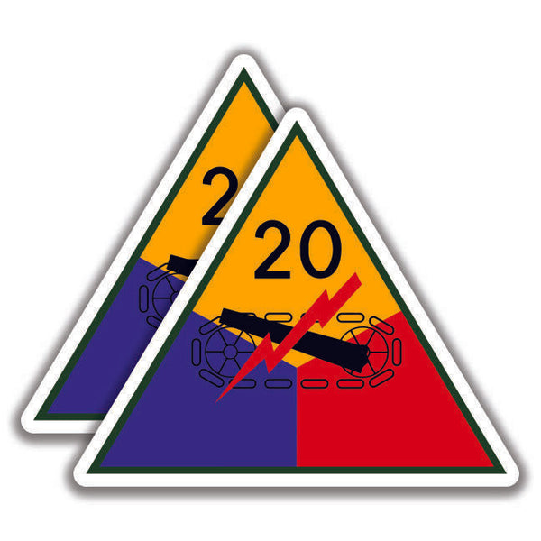 2  20th ARMORED DIVISION DECALs US Army Stickers Bogo