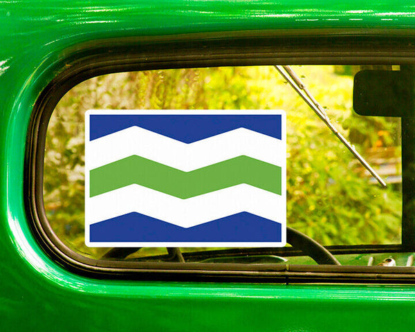2 BURLINGTON VERMONT FLAG DECALs Sticker Bogo For Car Bumper
