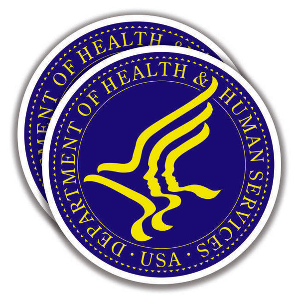 U.S. DEPARTMENT OF HEALTH AND HUMAN SERVICES DECAL 2 Stickers Bogo Car Bumper