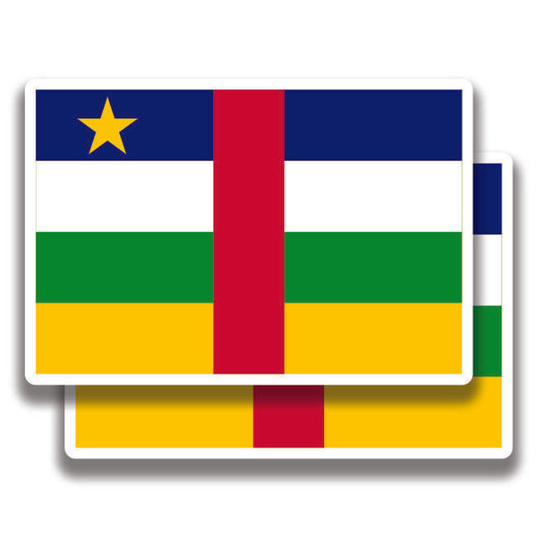 CENTRAL AFRICAN REPUBLIC FLAG DECAL 2 Stickers Bogo For Car Bumper Truck 4x4