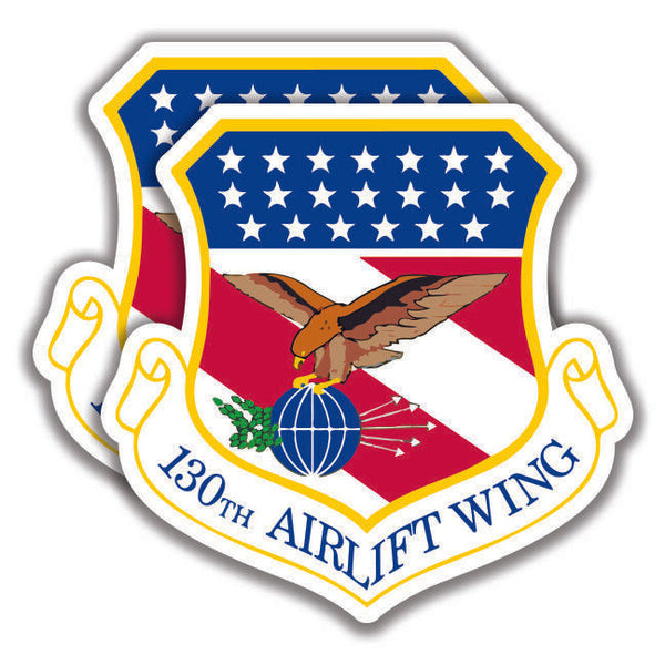U.S. 130th AIRLIFT WING DECAL 2 Stickers Air Force Bogo