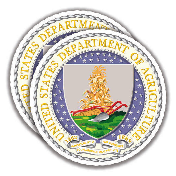 U.S. DEPARTMENT OF AGRICULTURE DECAL 2 Stickers Bogo Car Bumper Window