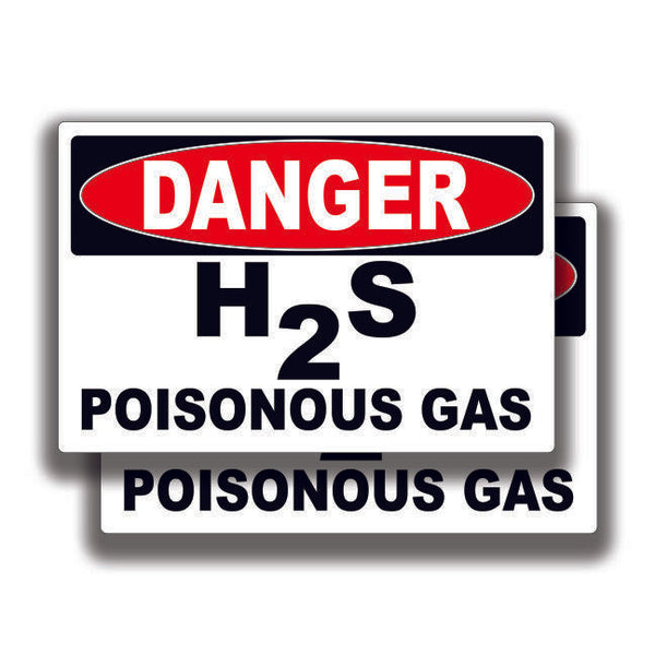 DANGER H2S POISONOUS GAS DECAL Stickers Sign Bogo Truck