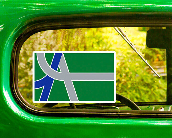 ALBANY OREGON FLAG DECAL 2 Stickers Bogo For Car Window Bumper