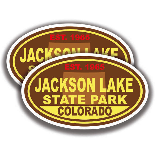 JACKSON LAKE STATE PARK DECALs 2 Stickers Colorado Bogo Car Window