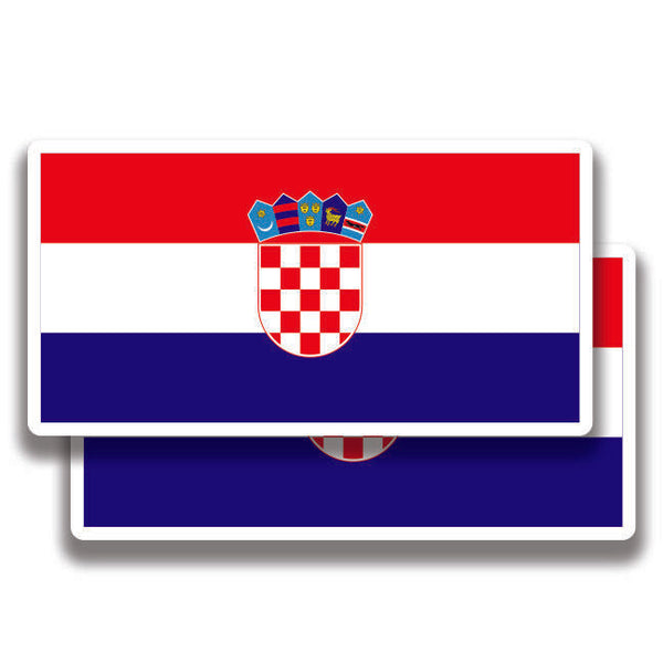 CROATIA FLAG DECAL 2 Stickers Bogo For Car Bumper
