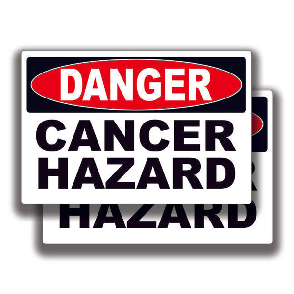 DANGER CANCER HAZARD DECAL Stickers Sign Bogo Car Truck Window