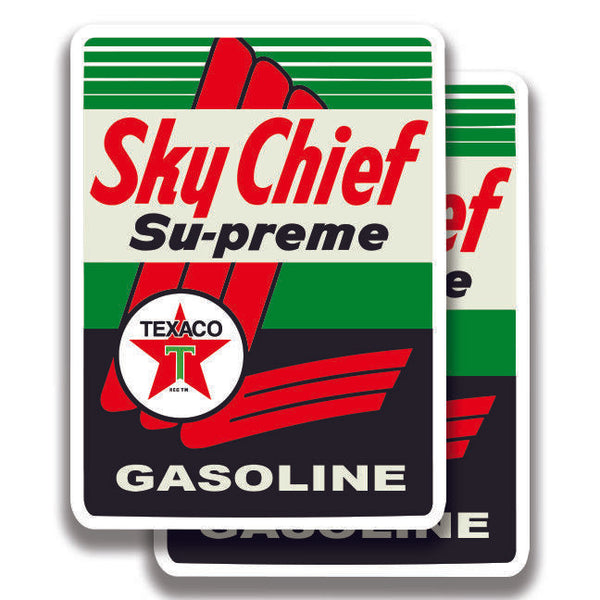 TEXACO SKY CHIEF DECAL Gasoline 2 Stickers Bogo Car Bumper