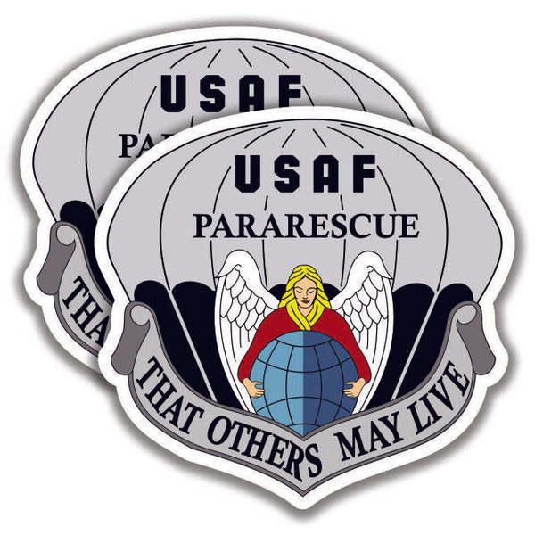 USAF PARARESCUE DECALs 2 Stickers U.S. Air Force Bogo Military