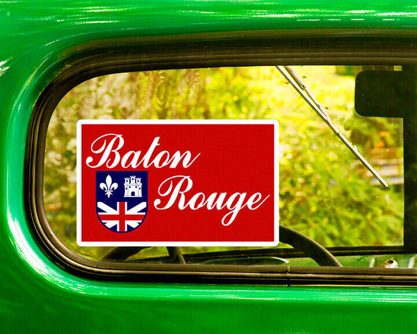 BATON ROUGE FLAG DECAL 2 Stickers Bogo For Car Window Bumper
