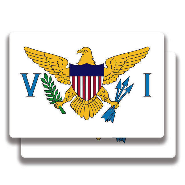 U.S. VIRGIN ISLANDS FLAG DECAL 2 Stickers Bogo For Car Bumper