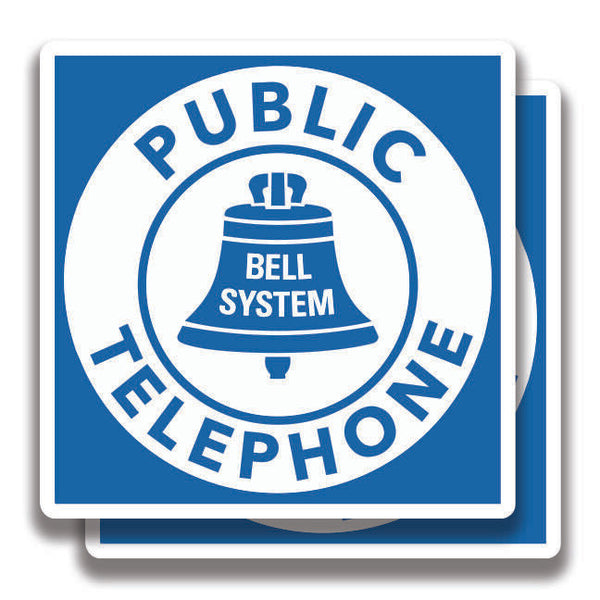BELL TELEPHONE DECAL 2 Stickers Vintage Bogo For Car Window Bumper Truck