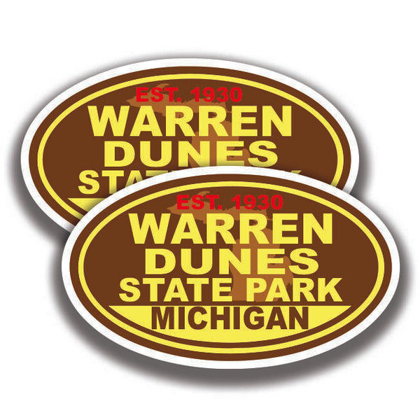 WARREN DUNES STATE PARK DECAL Michigan 2 Stickers Bogo Car Window
