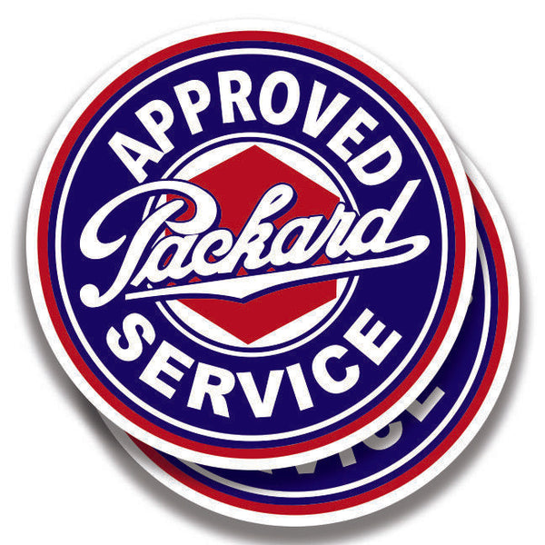 PACKARD SERVICE DECAL Vintage Style 2 Stickers Bogo Car Window Bumper