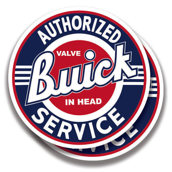 VINTAGE BUICK SERVICE DECAL 2 Stickers Bogo For Car Window Bumper