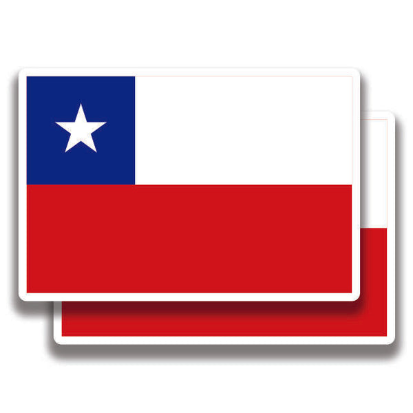 CHILE NATIONAL FLAG DECAL 2 Stickers Bogo For Car Bumper Truck
